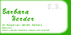 barbara werder business card
